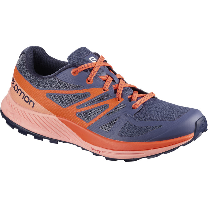 Salomon Israel SENSE ESE W - Womens Trail Running Shoes - Orange/Dark Lavender (RLNP-31570)